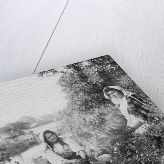 Two Young Girls on the Banks of the Sulby River, Isle of Man by George Bellett Cowen